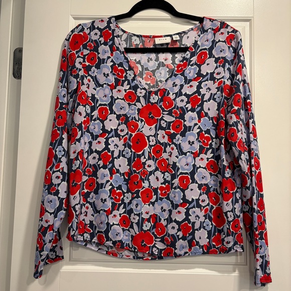 VILA Tops - Vila‎ Long Sleeve Dressy Floral Blouse Womens EU Sz 34 100% Lenzing Cool Season